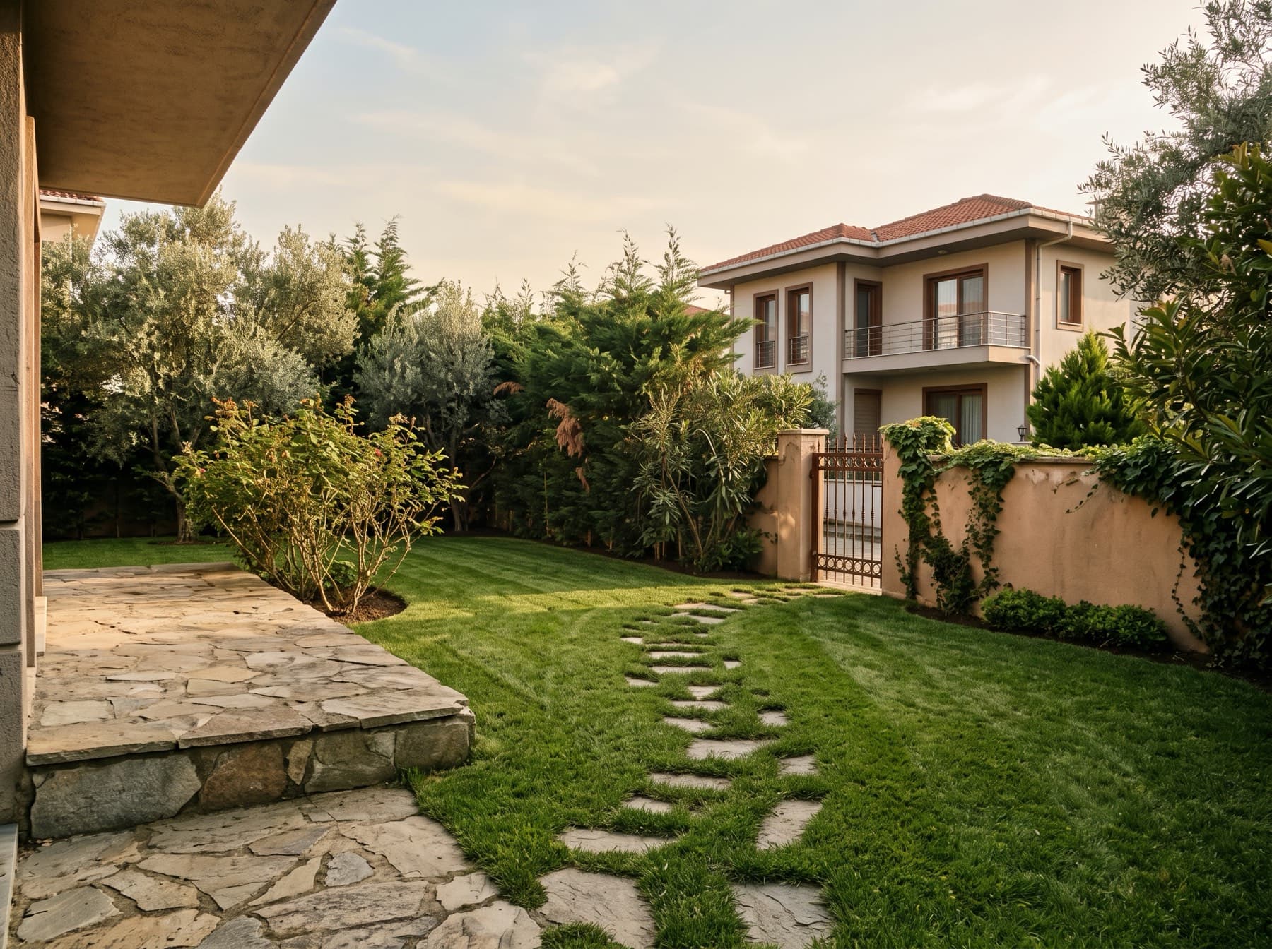 Beylikdüzü'nde villa bahçesi bakımı — bakım sonrası