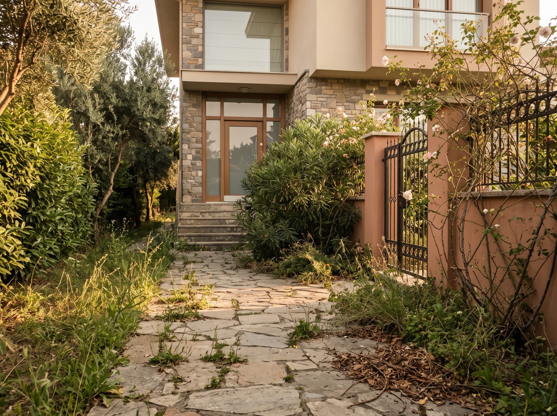 Giriş bahçesi düzenlemesi — bakım öncesi
